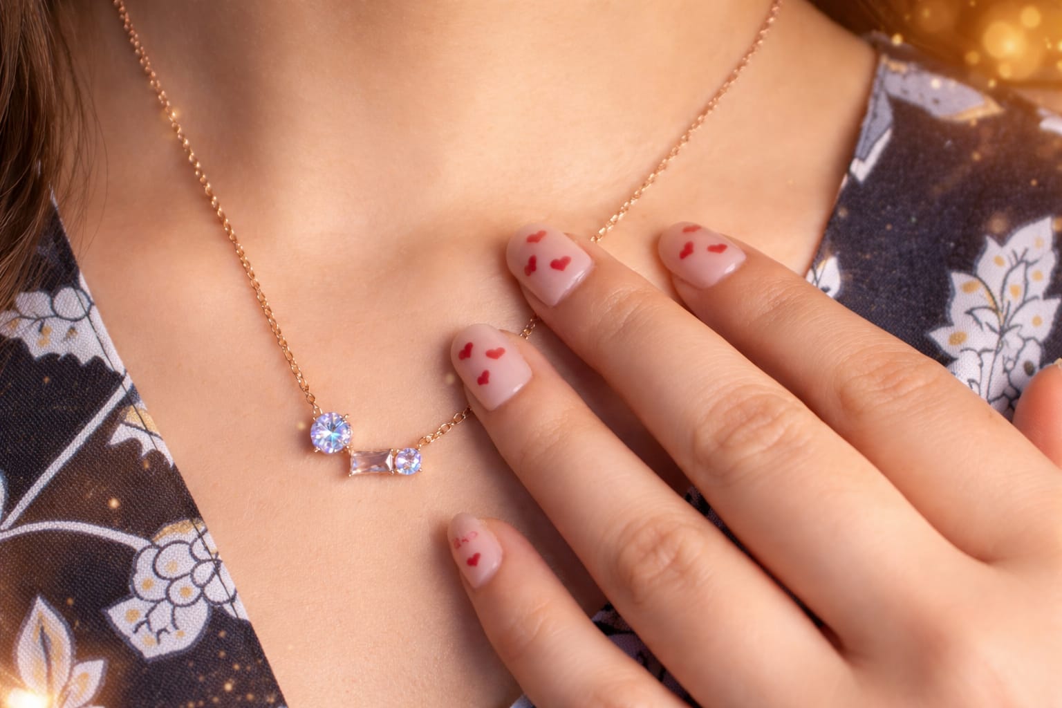 Sterling Silver Rose Gold Necklace