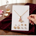 5 Pair Earrings Studs & Necklace Combo Set for Women | Stylish Fashion Jewellery Gift Set | Daily Wear & Party Wear Accessories